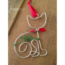 Adsible Cat Helgdag Wire jul Ornamet