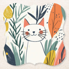 Adsible Cat in a Garden Illustration Underlägg Papper