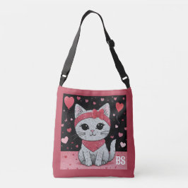 Adsible Cat in Disguise - Purrfect Valentine Rolig Axelväska
