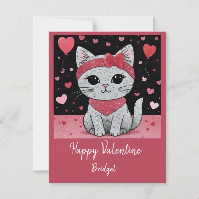 Adsible Cat in Disguise - Purrfect Valentine Rolig Julkort (Framsida)