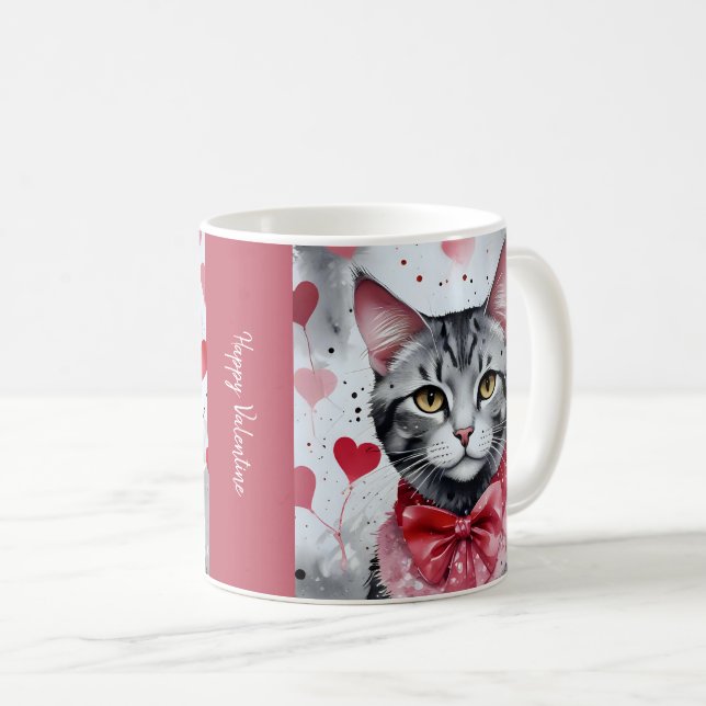 Adsible Cat in Disguise - Purrfect Valentine Rolig Kaffemugg (Framsida höger)
