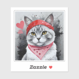 Adsible Cat in Disguise - Purrfect Valentine Rolig Klistermärken