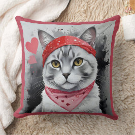 Adsible Cat in Disguise - Purrfect Valentine Rolig Kudde