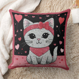 Adsible Cat in Disguise - Purrfect Valentine Rolig Kudde