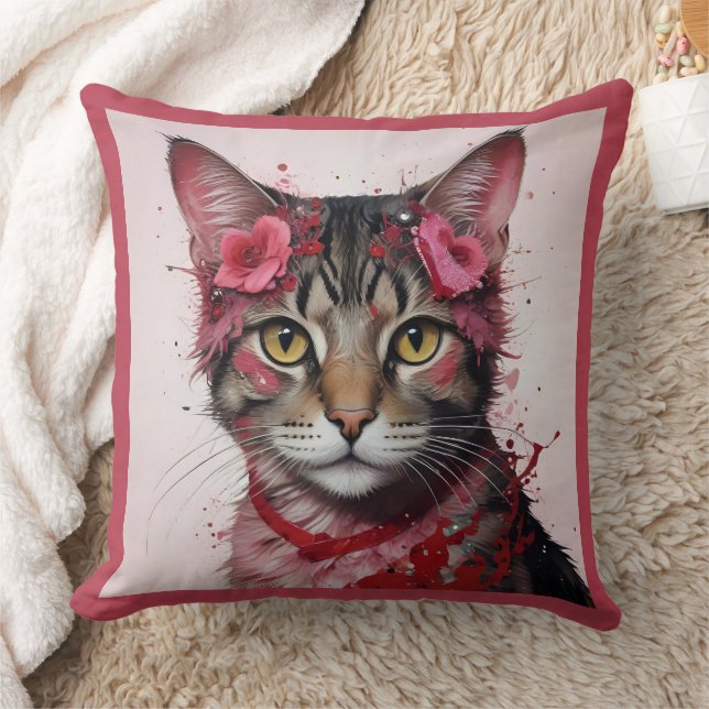 Adsible Cat in Disguise - Purrfect Valentine Rolig Kudde (Filt)