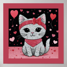 Adsible Cat in Disguise - Purrfect Valentine Rolig Poster