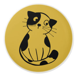 Adsible Cat Mark Ceramic Knob for Cabinets Knopp