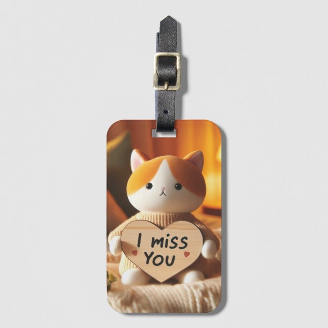 Adsible Cat plush with Heartfilt Message Bagagebricka (Framsida vertikal)