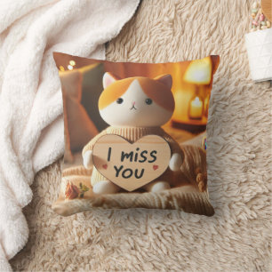 Adsible Cat plush with Heartfilt Message Kudde