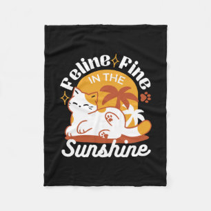 Adsible Cat Relaxing in Sunshine - Summer Pet Fleecefilt