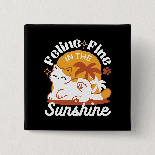 Adsible Cat Relaxing in Sunshine - Summer Pet Knapp (Framsida)