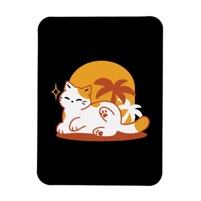 Adsible Cat Relaxing in Sunshine - Summer Pet Magnet (Vertikal)