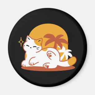 Adsible Cat Relaxing in Sunshine - Summer Pet Magnet