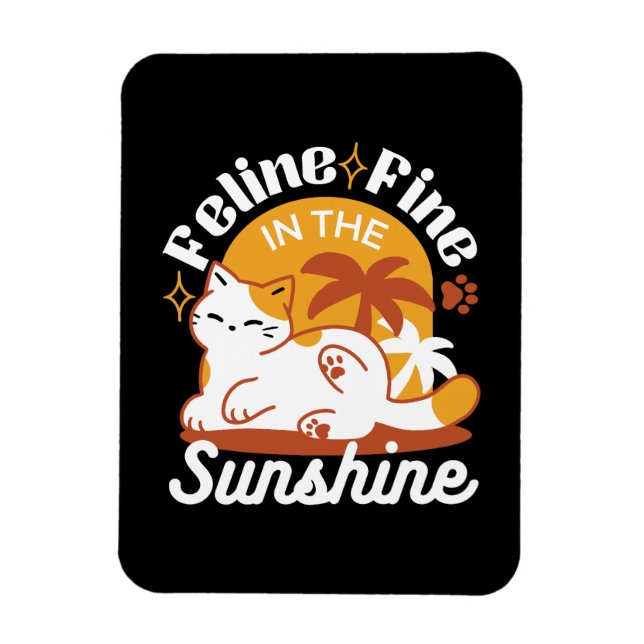 Adsible Cat Relaxing in Sunshine - Summer Pet Magnet (Vertikal)