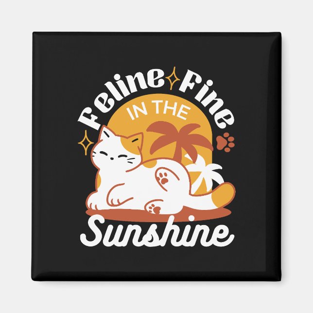 Adsible Cat Relaxing in Sunshine - Summer Pet Magnet (Framsidan)