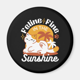Adsible Cat Relaxing in Sunshine - Summer Pet Magnet