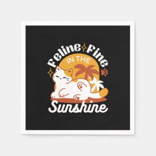 Adsible Cat Relaxing in Sunshine - Summer Pet Pappersservett