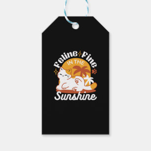 Adsible Cat Relaxing in Sunshine - Summer Pet Presentetikett