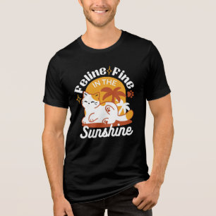 Adsible Cat Relaxing in Sunshine - Summer Pet T Shirt