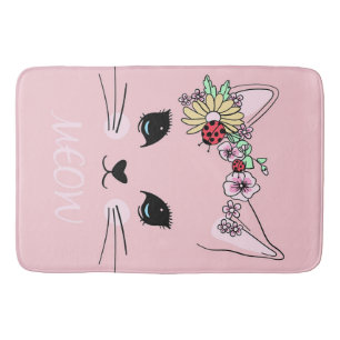 Adsible Cat   Rosa Cute Meaow Cat Blanket Badrumsmatta