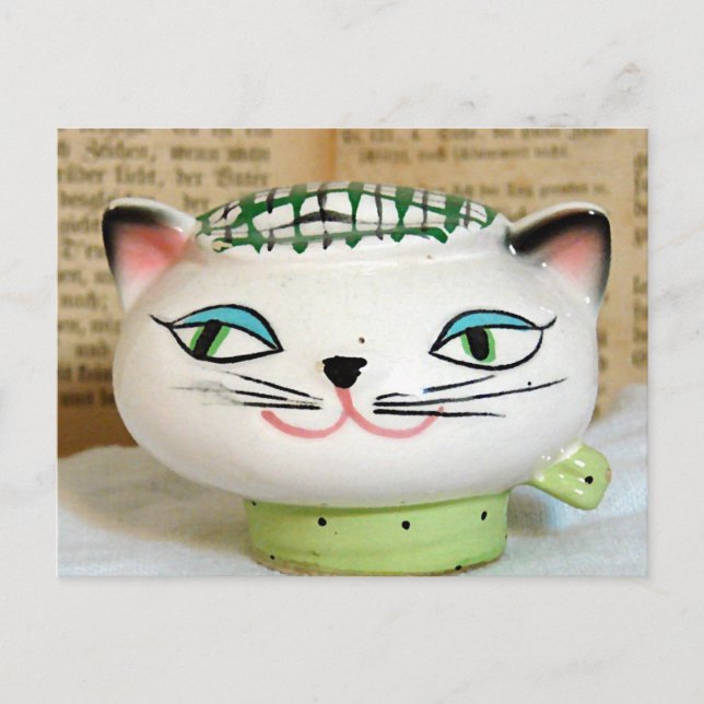 Adsible Cat Salt Shaker från 1958 Vykort (Framsida)