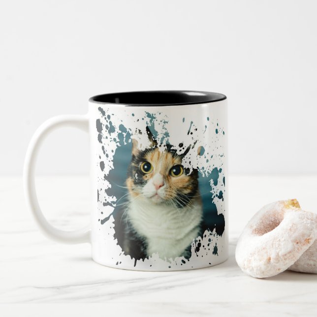 Adsible Cat Två-Tonad Mugg (Med munk)