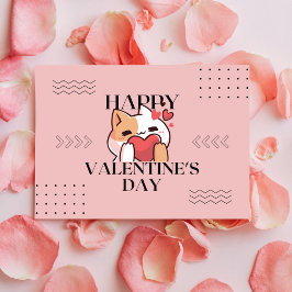 Adsible Cat Valentine Day Postcard Vykort