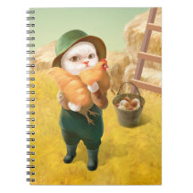 Adsible Cat with Hen on Farm