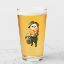 Adsible Cat with Hen on Farm Glaskopp