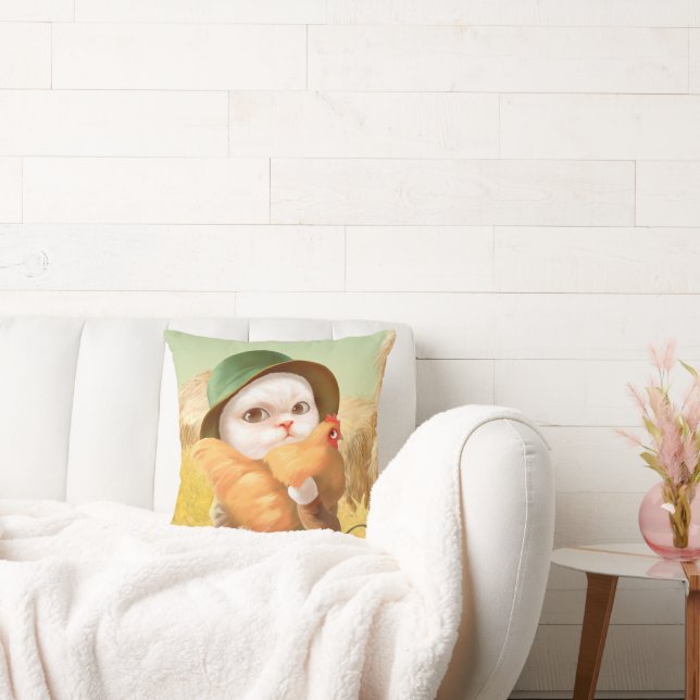 Adsible Cat with Hen on Farm Kudde (Soffa)