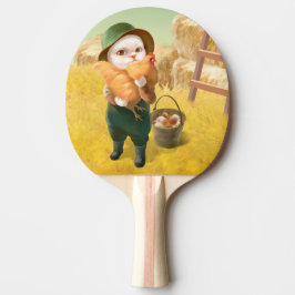 Adsible Cat with Hen on Farm Pingisracket