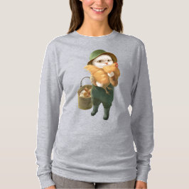 Adsible Cat with Hen on Farm T Shirt