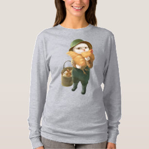 Adsible Cat with Hen on Farm T Shirt