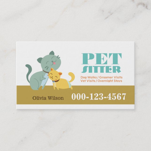 Adsible Cats Pet Sitta Service Visitkort (Framsida)