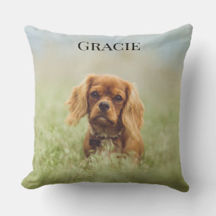 Adsible Cavalier Kung Charles puppy Dekorativ kudd Kudde