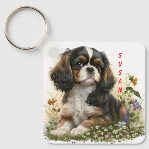 Adsible Cavalier Spain Puppy Hund Nyckelring