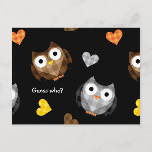 Adsible Checkered Hoot Uggla Mönster Vykort