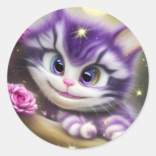 Adsible Cheshire Kitten Runt Klistermärke