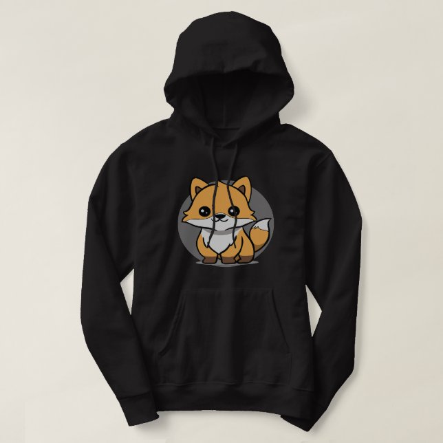 Adsible Chibi Kawaii Baby Fox Älskare 20 Hoodie (Design framsida)