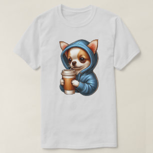 Adsible Chihuahua Drinking Coffee från Kopp T Shirt