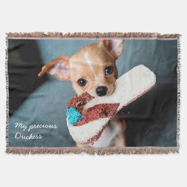 Adsible Chihuahua Photo Throw Blanket Filt (Framsidan)