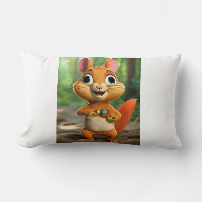 Adsible Chipmunk Forest Baby Pillow-design Lumbarkudde (Framsida)