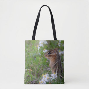 Adsible Chipmunk in blommor Tygkasse