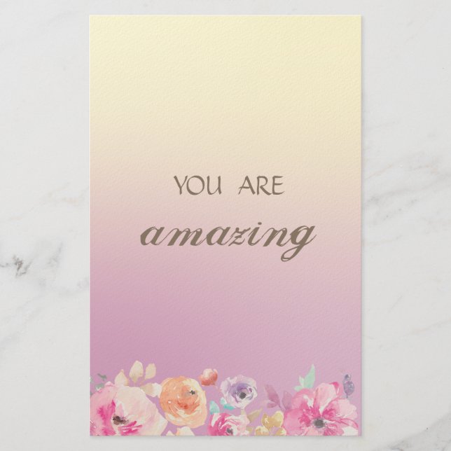 Adsible Colorful Watercolor Flowers Brevpapper (Framsida)