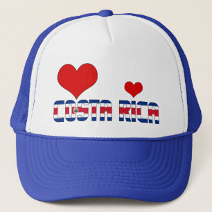 Adsible Costa Rica Flagga Hearts Patriotic Keps