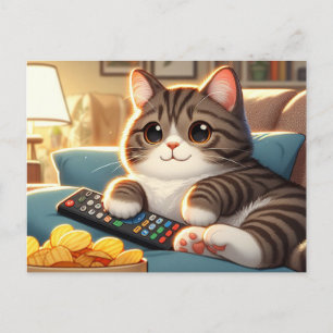 Adsible Couch Potato Cat Vykort