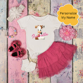 Adsible Cow Brev I Baby Outfit with Custom Name (a T Shirt