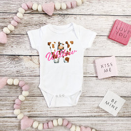 Adsible Cow Brev W Baby Outfit med anpassat namn T Shirt