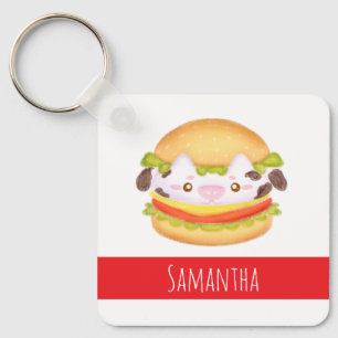 Adsible Cow Hamburger Nyckelring