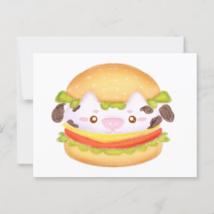 Adsible Cow Hamburger Vykort